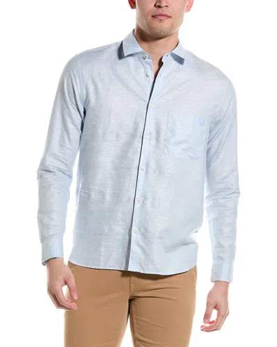 Ted Baker Remark Smart Linen-blend Shirt In Blue