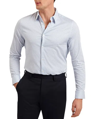 Ted Baker Remford Slim Fit Button Front Shirt In Blue