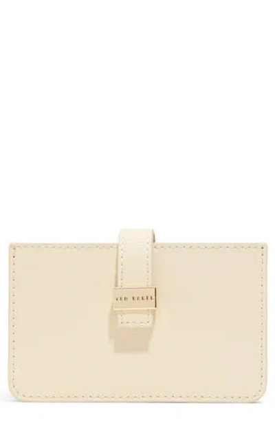 Ted Baker Riann Leather Card Case In Cream