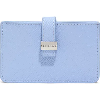 Ted Baker Riann Leather Card Case In Light Blue
