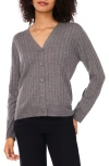 Ted Baker Rib Cardigan In Gray