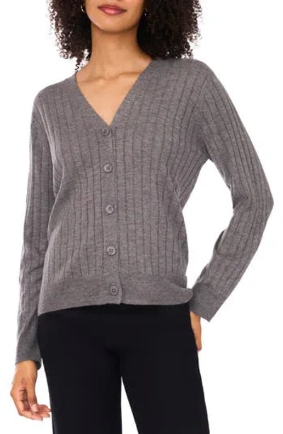 Ted Baker Rib Cardigan In Gray