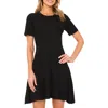 Ted Baker Short Sleeve Crewneck Keyhole Back Top With Pointelle And Rib