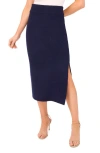 Ted Baker Rib Side Slit Sweater Skirt In Blue