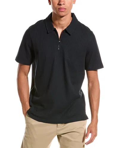 Ted Baker Textured Wool-blend Polo Shirt In Blue