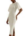 Ted Baker Ribbed Bodycon Midi Dress In Ivory