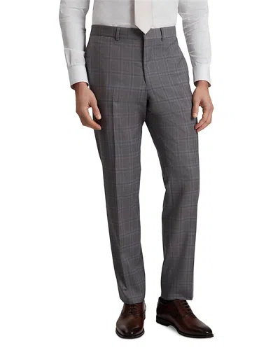 Ted Baker Roger Check Classic Wool Modern Fit Suit Pants In Gray