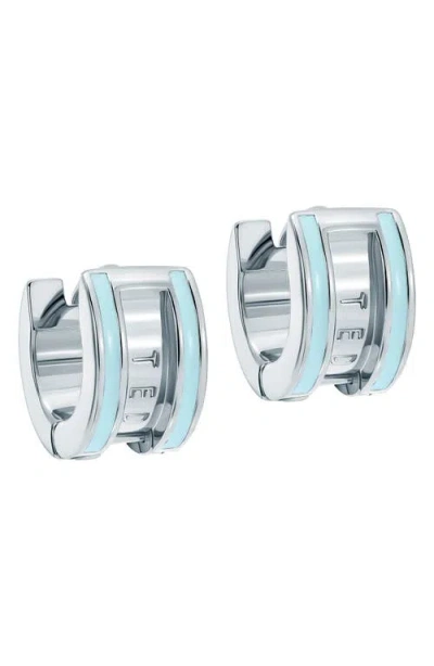 Ted Baker Rolo Classic Color Huggie Hoop Earrings In Silver