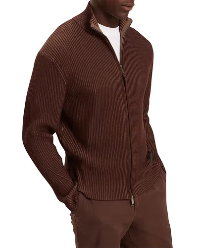 Ted Baker Romani Zip Sweater In Brown