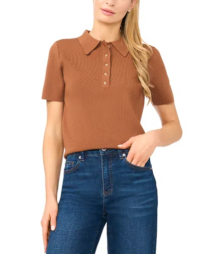 Ted Baker Ronni Short Sleeve Polo Top In Brown