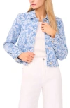 Ted Baker Rose Print Denim Jacket In Blue