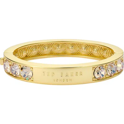 Ted Baker Rosie Crystal Hinged Bangle Bracelet In Gold