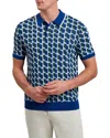 Ted Baker Rossio Geometric Polo In Light Navy