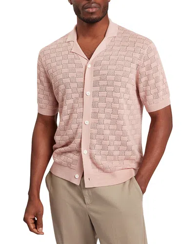 Ted Baker Rowwann Textured Camp Shirt In Pink