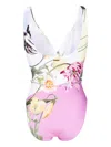 Ted Baker Rozieh White Pastel Print Wrap One Piece Swimsuit In White