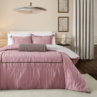 Ted Baker Ruched Hotel Comforter Set Mauve (set Of 3) In Pink