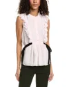 Ted Baker Evalie Ruffled Sleeveless Blouse In Beige