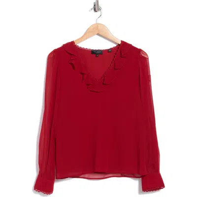 Ted Baker Ruffle Lace Trim Top In Multi