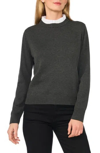 Ted Baker Ruffle Neck Layered Sweater In Gray