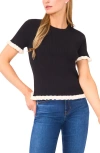Ted Baker Ruffle Short Sleeve Sweater In Black