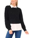 Ted Baker Rumer Pointelle Twofer Sweater In Black