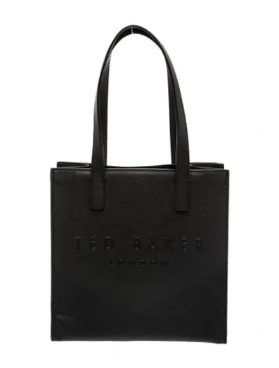 Pre-owned Ted Baker Saffiano Leather Shoulder Bag In Black