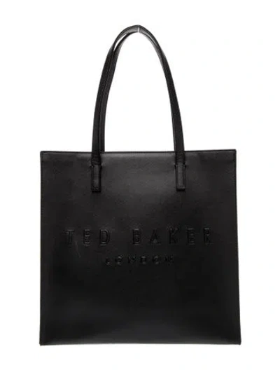 Pre-owned Ted Baker Saffiano Leather Shoulder Bag In Black