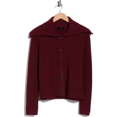 Ted Baker Sailor Collar Cardigan In Cabernet