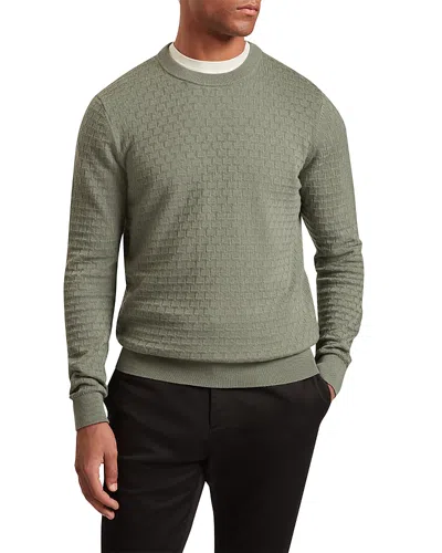 Ted Baker Sainsy T Stitch Cotton Wool Sweater In Green