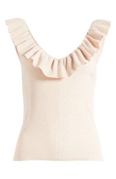 Ted Baker Samaha Ruffle Neck Sleeveless Sweater In Light Pink