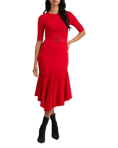 Ted Baker Samalee Knit Midi Dress In Red