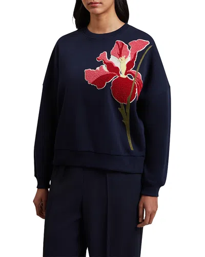 Ted Baker Sanderr Graphic Sweater In Navy