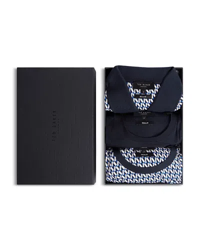 Ted Baker Sangs Geometric Jersey Top Gift Set, 3 Pack In Blue