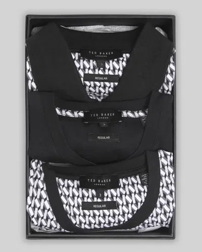 Ted Baker Sangs Mens 3-pack T-shirts In Black