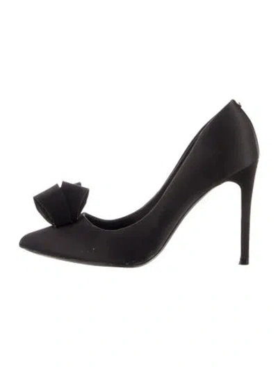 Pre-owned Ted Baker Satin Bow Accents Pumps In Black