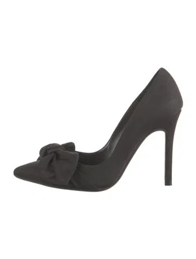 Pre-owned Ted Baker Satin Bow Accents Pumps In Black