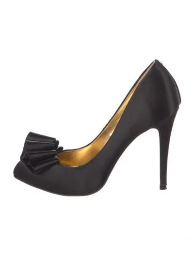 Pre-owned Ted Baker Satin Bow Accents Pumps In Blue