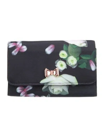 Pre-owned Ted Baker Satin Clutch In Black