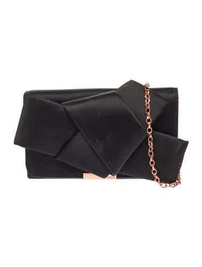 Pre-owned Ted Baker Satin Clutch In Black