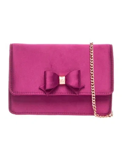Pre-owned Ted Baker Satin Clutch In Pink