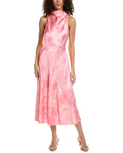 Ted Baker Satin Cowl Neck Midi Dress In Pink