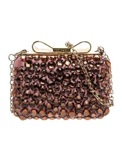 Pre-owned Ted Baker Satin Evening Bag In Pink