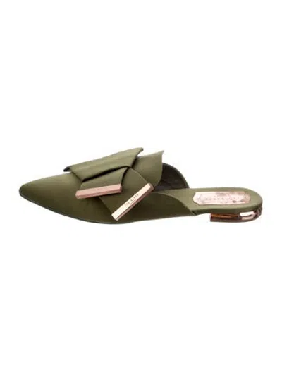 Pre-owned Ted Baker Satin Mules In Green