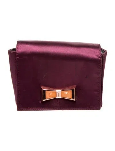 Pre-owned Ted Baker Satin Portfolio In Purple