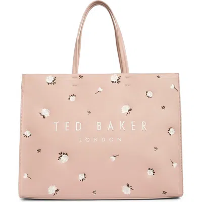Ted Baker Sawyer Large Tote With Scarf In White Multi