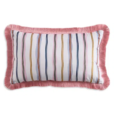 Ted Baker Scallop Stripe Fringe Decorative Pillow, 12 X 20 In Multi