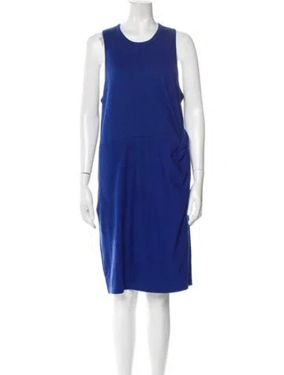 Pre-owned Ted Baker Scoop Neck Knee-length Dress In Blue