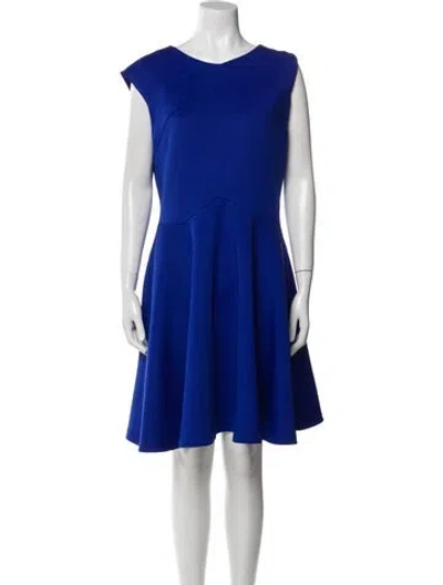 Pre-owned Ted Baker Scoop Neck Knee-length Dress In Blue