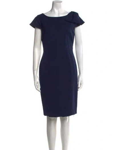 Pre-owned Ted Baker Scoop Neck Knee-length Dress In Blue