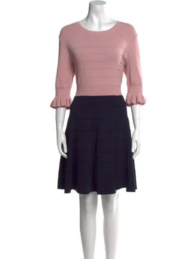 Pre-owned Ted Baker Scoop Neck Knee-length Dress In Multi